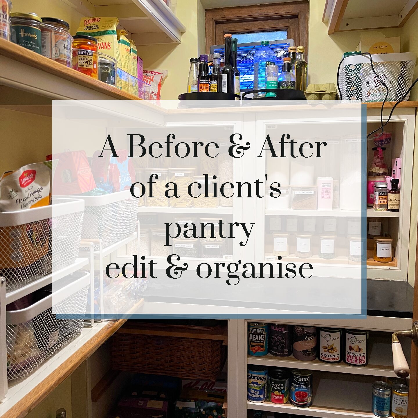 A Before & After of a pantry edit & organise
