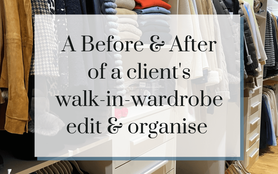 A Before & After of a client’s walk-in-wardrobe edit & organise