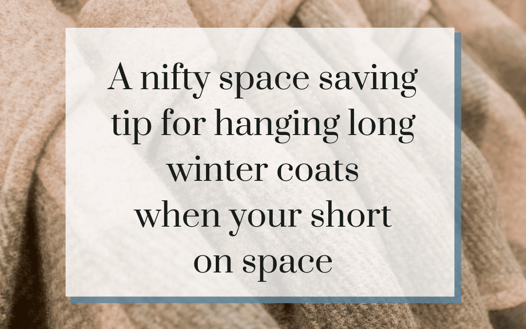 A nifty space saving tip for hanging long winter coats when your short on space